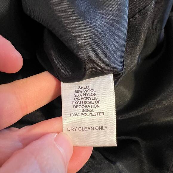 Talbots Black and White Buffalo Plaid Wool Blend Jacket Size 20W Shacket - Picture 7 of 7